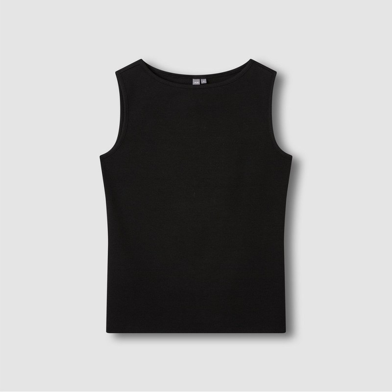 JAJU [JAJU] Women's Cotton Rib Boatneck Tank Top (Choose 1