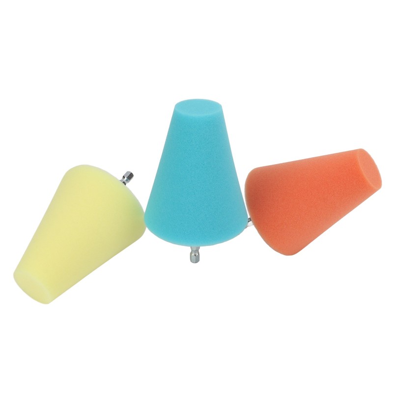 3PCS Hub Conical Polishing Sponge Buffing Foam Pad Wheel Care
