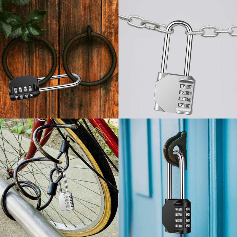 2 Pack disecu 2.6 Inch Long Shackle Combination Lock, 4