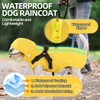 SlowTon Dog Rain Coat with Chest Harness, Removable Hood Waterproof