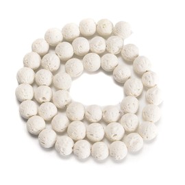 jodaying 6mm White Lava Round Chakra Beads Natural Gematone Loose Beads for Jewelry Making DIY 1 Strand 15"