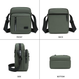 Vologle Mens Fashion Crossbody Bags Messenger Bag Shoulder Bag Satchel Briefcase Travel Bag Adjustable Shoulder Strap Waterproof Oxford Cloth with Night Reflective Strips (Black)