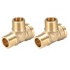 sourcing map Brass Tee Pipe Fitting G1/2 Male XG1/2 Male