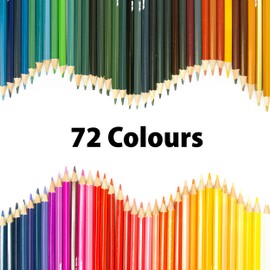 Water-soluble Colour Pencils, with brush, 72 colours set, Vibrant Colors and Beautiful Blending Effects with Water, for Drawing, Sketching, Shading & Coloring (72)