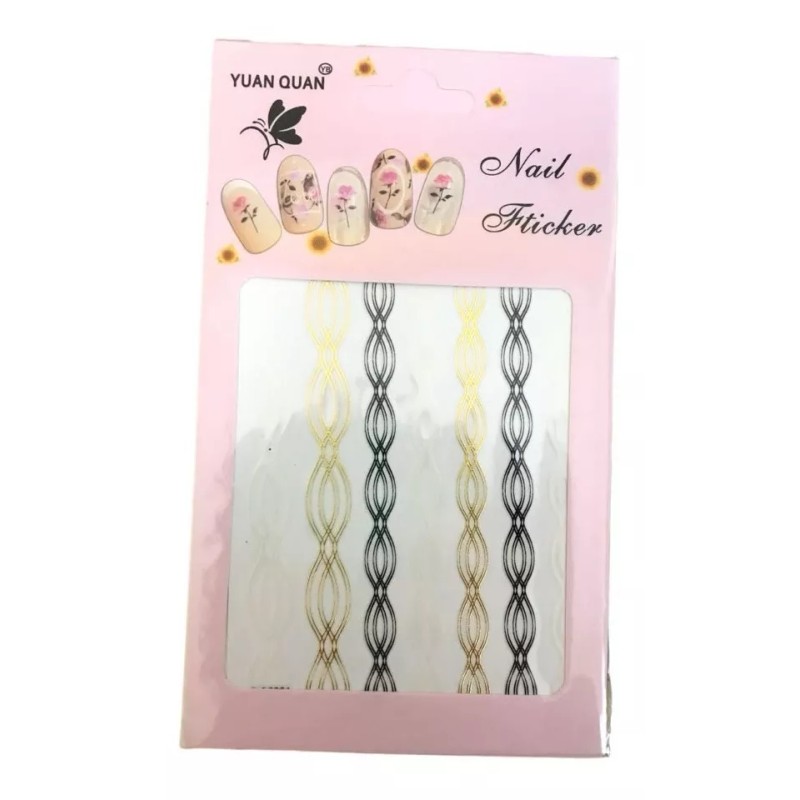 Stickers Uñas Paquete 12 Plantillas Diseños Varios Grecas