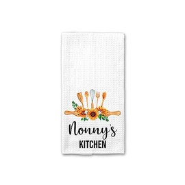 Nonny's Kitchen Towel - Tea Towel Kitchen Decor Sunflower Watercolor - Nonny's Birthday Gift - New Home Gift - Kitchen Soft and Absorbent Kitchen Tea Towel