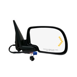PM Auto Right Passenger Side Mirror, Power Heated Manual Folding with Turn Signal Light Replacement For 2007 GMC Sierra 2500 HD Classic