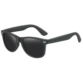 Occhsouo Sunglasses Men's Polarised – Women's Vintage Lightweight Frame UV400 Protection CAT 3 CE Black Sunglasses Men Retro Sports Sunglasses v76, V76