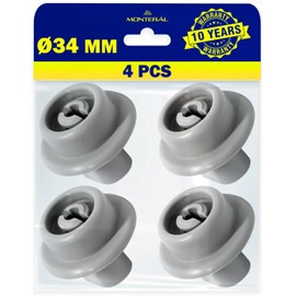 Set of 4 Dishwasher Basket Wheels Diameter 34 mm with Original Code 50269923004 5026992300/4 for AEG Electrolux for Zanussi MONTERAL