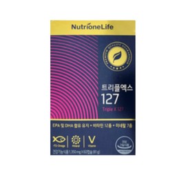 Nutrione Triple X 127 Multivitamin Omega 3 60 tablets 1 box / 뉴트리원 트리플엑스 127 멀티비타민 오메가3 60정 1박스