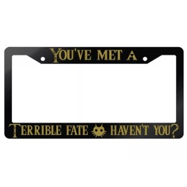 BLVD You've Met A Terrible Fate Haven't You Glossy Black License Plate Frame Zelda
