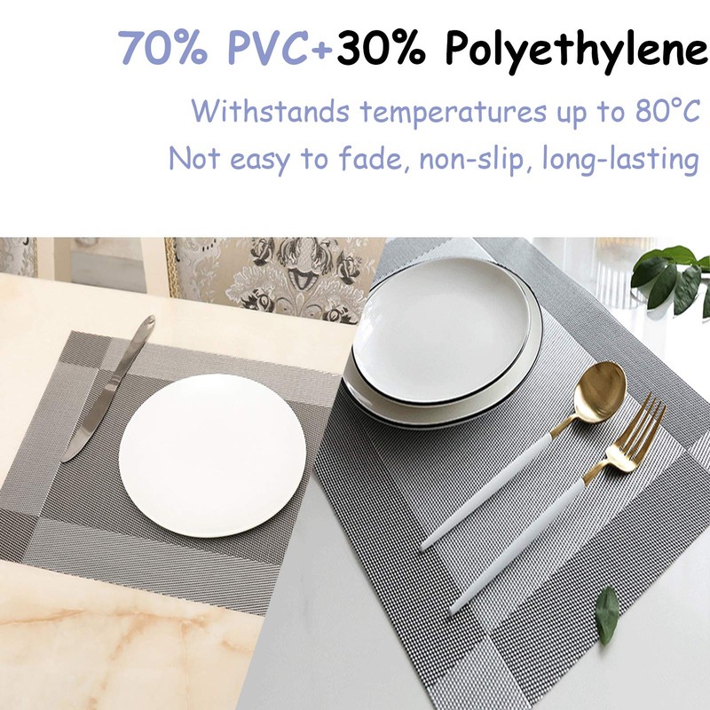 Neween Placemat with Compatible Coaster, Fine Weaving Insulation Placemat Set