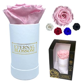 Eternal Blossom Preserved Real Infinity Rose | Eternal Rose That Lasts Over A Year White Box | With Gift Box (Vintage Pink)