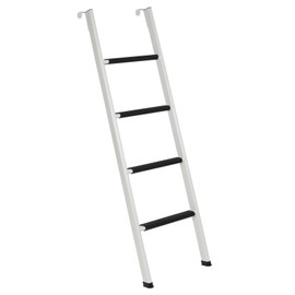 OUTPRIZE Anti-Slip RV Bunk Ladder, 62in Integrated Heavy Duty Steel Camper Bunk Bed Ladder with Anti-Slip Rubber Foot Pads and Hooks - White