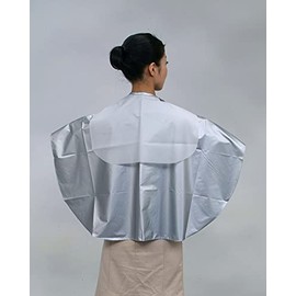 [Excel] シャンプークロス No.1020 シルバー 巾90cm×丈95cm 後丈54cm 首周り32cm～52cm ウォーターカット部 後丈27cm 巾44cm