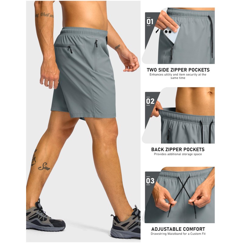 G Gradual Men's Hiking Shorts 7"/9" Lightweight Athletic Shorts for