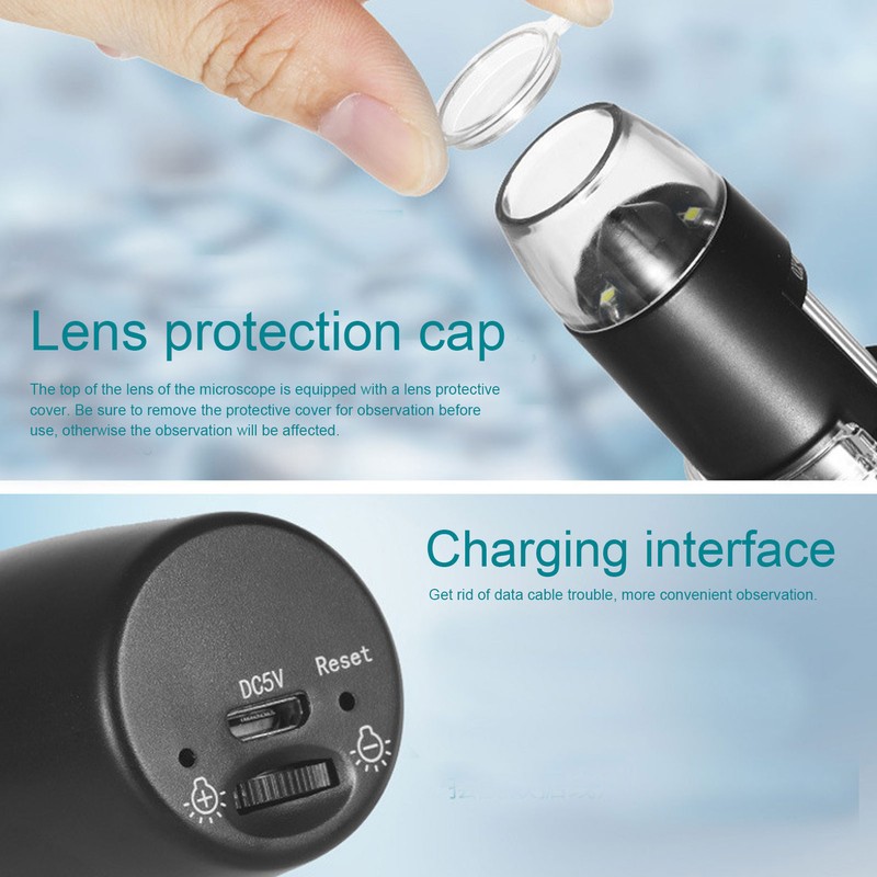 Wireless Digital Microscope With Flexible Stand Photo Video Function 0‑1000X
