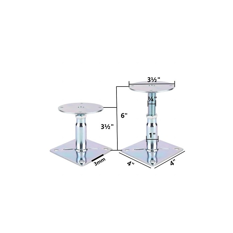 YXGJDP 4 Pack Adjustable Floor Jack, 3.5 to 6 Inch,