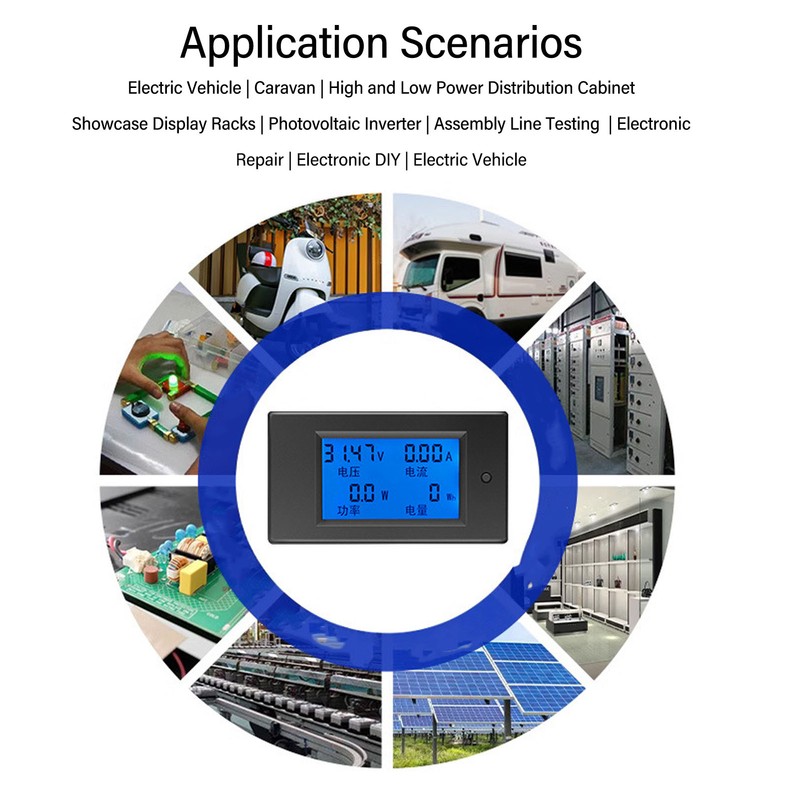Battery Monitor Meter DC Digital Voltmeter Ammeter Power Meter for
