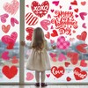 CUUSNNY Valentines Window Clings,Double-Sided Red Pink Hearts Happy Valentine's Day