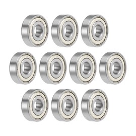 sourcing map 16100ZZ Deep Groove Ball Bearings 10mm x 28mm x 8mm Double Shielded Chrome Steel P0(ABEC1) 10pcs