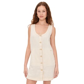 Faherty Women's Linen Denim Malibu Dress, Whitecliff Wash, M