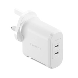 Cygnett PowerMaxx 70W Dual Port GaN Wall Charger - White UK -