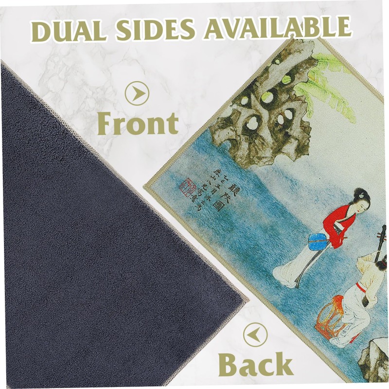 Kichvoe 2pcs Chinese Style Tea Towels Soft Absorbent Teapot Mats