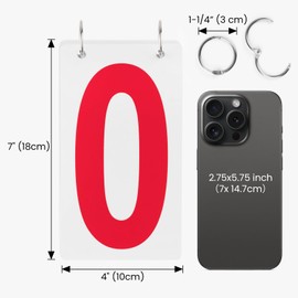 GOGO 2 Sets Water-Resistant Flip Scoreboard Numbers, 4 x 7 Inch, Visible Red Number 0-9 Double Sides