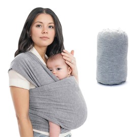 Baby Wrap Carrier,Original Breathable Baby Sling,for Newborn to Toddler, Lightweight,Hands Free Baby Carrier Sling,Adjustable Carriers,Includes Storage Bag.(Grey)