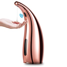 MIFULY Soap Dispenser Automatic, Touchless Liquid Soap Dispenser, with Infrared Motion Sensor Soap Dispenser Rose Gold, Waterproof, 300ml/11oz