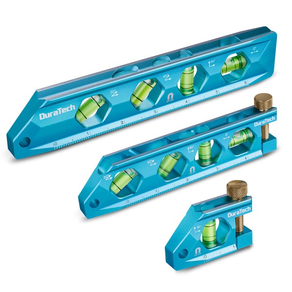 DURATECH 3-Piece Level Tool Set, Magnetic Torpedo Level Included 2.5",
