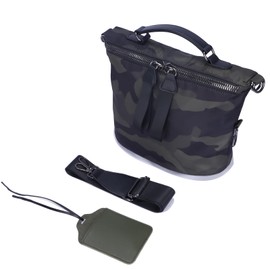 PAKFIEKS Nylon Crossbody bag with Card Holder Splashproof Shoulder Bag for Daily Women Lightweight Tote bag for Shopping (Camo)