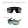 ShadyVEU Semi Rimless Neon Rainbow Mirrored Lens Sports Performance Sunglasses