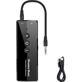 Bluetooth 5.4 Transmitter and Receiver, Airplane Bluetooth Adapter for Headphones Dual Pairs, Wireless Transmitter Adapter for TV Plane, 3.5mm AUX Jack Stereo Audio Receiver for Car Stereo Speaker