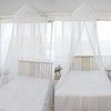 Lace Canopy Mosquito Net Single Bed Blue 2ea