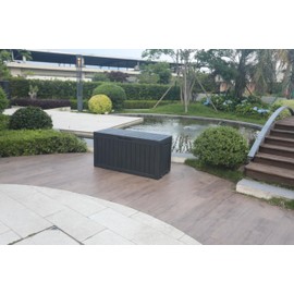 BTEXPERT 75 Gallon Resin Deck Box, Outdoor Storage Container for Patio Furniture Garden Tools Cushions Pool Sports Equipment Waterproof Lockable Stainless Steel insert UV Resistant Set of 2