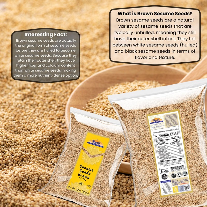 Rani Sesame Seeds Whole Brown, Raw (Till) 28oz (800gm) ~