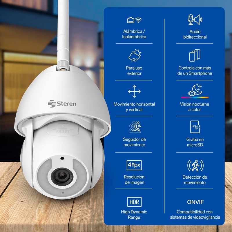 STEREN CCTV-235 Cámara de Seguridad Wi-Fi Full HD 1080p robotizada