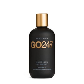 GO247 Hair Gel - Medium Hold Styling Gel for Men - Creates Definition with Flexible, Brushable Control - Flake-Free Formula with Light Ginseng Scent – Alcohol-Free, 8 Fl Oz