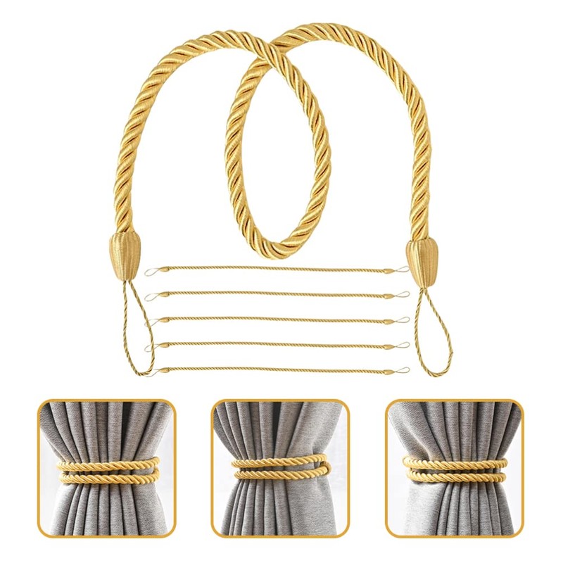 FOMIYES Curtain Tiebacks 6pcs Modern Decorative Rope Window Curtain Holdbacks
