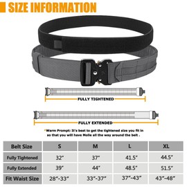 KRYDEX Quick Release Rigger MOLLE Belt 1.75 Inch Inner & Outer Tactical Heavy Duty Belt, Wg, Large