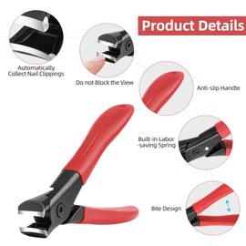 LOPHE Nail Clippers for Thick Nails, Large Nail Clippers, Sharp Nail Clippers, Premium Steel Nail Scissors with Collection Container for Women, Men and Seniors for Toenails and Fingernails (Rubber