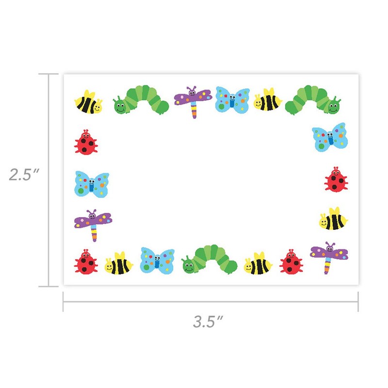 Hygloss Products Bugs Self Adhesive Kids Name Tags – 3.5