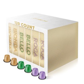 Piu Bello Coffee Pods Light Variety Pack for Nespresso Original Machine - 3 Light Flavors of Chocolate, Nuts, Sweet Caramel - Rich & Balanced Taste, Kosher (3 Flavor Multipack 120 Count)