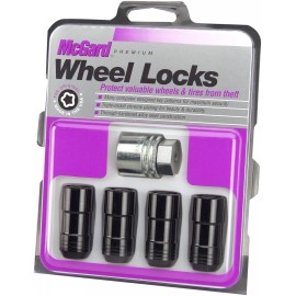 McGard 14x15 Cone Seat Wheel Lock Set with Key M14x15 Dual Hex Black Finish