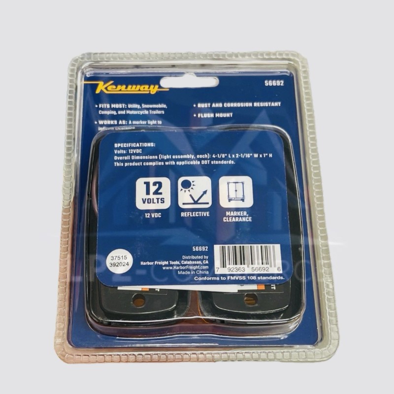 Kenway Amber Trailer Marker Clearance Light 2-pack 56692 Camping Fits