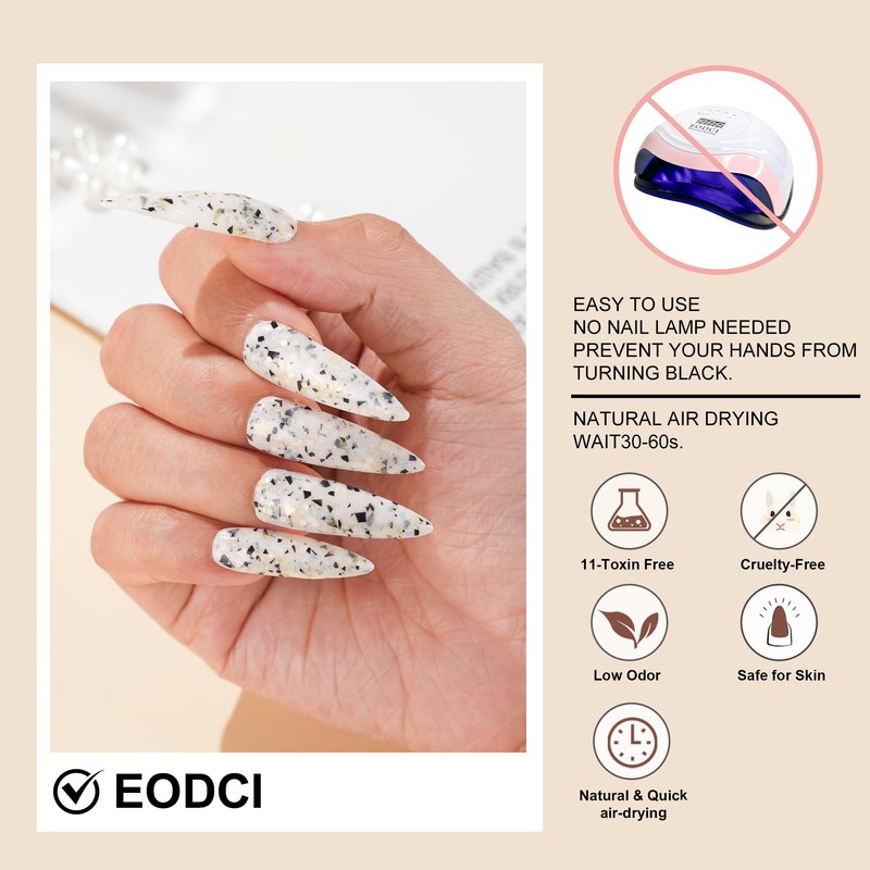 EODCI Dipping Powder 28 g, White Eggshell Dipping Powder for