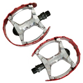 Wellgo Old School BMX MTB XC-II Bear Trap 9/16"" Bicycle Pedals, Red, WE2968, 109 x 95mm
