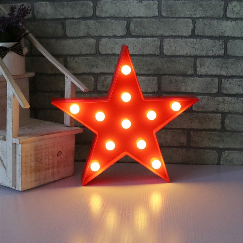 Marquee Light Star Shaped LED Plastic Sign-Lighted Marquee Star Sign